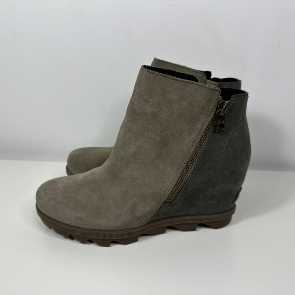 Sorel Joan Of Arctic Zip Wedge Bootie Suede Gray Women's Size 8 - Picture 7 of 12